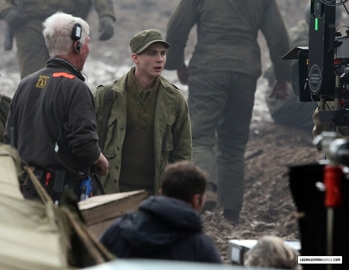 EXCLUSIVE: Brad Pitt and other cast seen filming 'Fury' in the English countryside