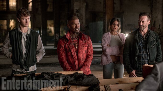 Ansel Elgort;Jon Hamm;Jamie Foxx;Eiza Gonzalez