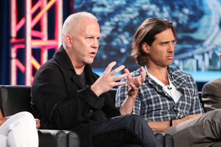 PASADENA, CA - JANUARY 04: Show creator/showrunner/writer/director/executive producer Ryan Murphy and show co-creator/writer/executive producer Brad Falchuk of the television show 9-1-1 speak onstage during the FOX portion of the 2018 Winter Television Critics Association Press Tour at The Langham Huntington, Pasadena on January 4, 2018 in Pasadena, California. (Photo by Frederick M. Brown/Getty Images)